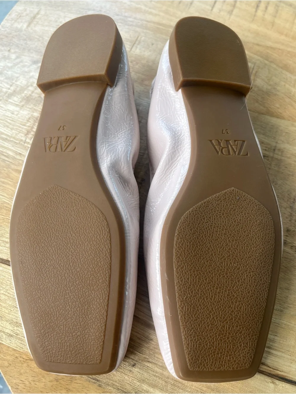 Zara Pink Patent Ballet Flat Shoes Sz 6.5
